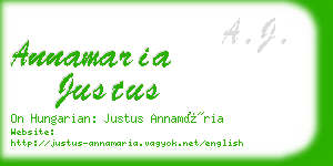 annamaria justus business card